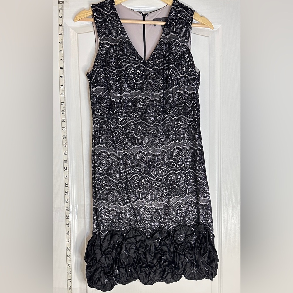 Donna Ricco Black Lace Mini Dress, Size 2
